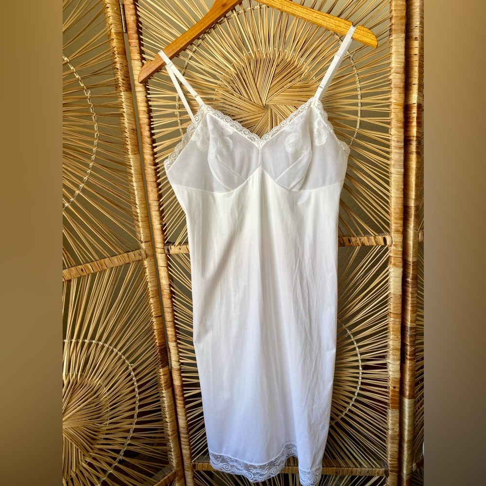 Vintage 60s Nylon Vanity Fair Slip Dress Size 34 Made In USA